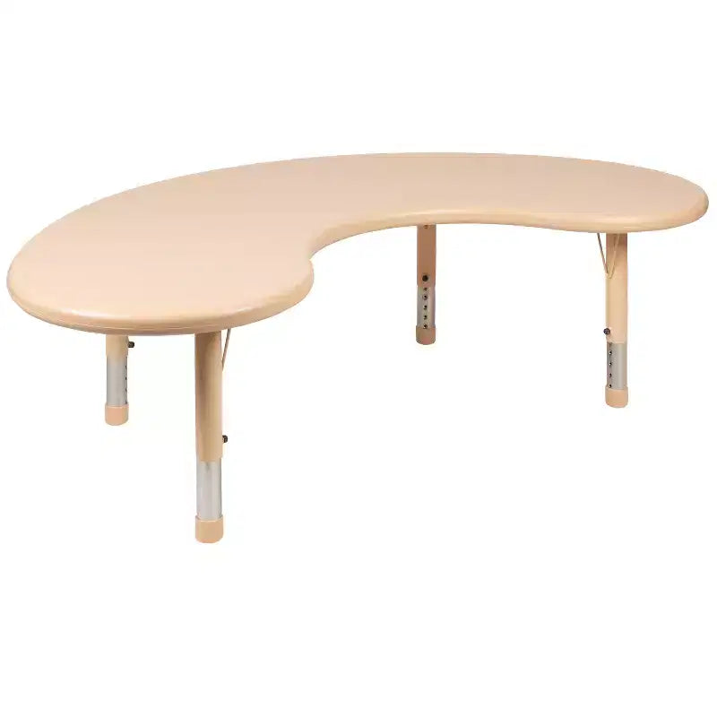 Flash Furniture Tavolo attività in plastica a mezza luna 35W x 65L regolabile in altezza con 4 sedie