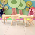Flash Furniture Tavolo attività in plastica a mezza luna 35W x 65L regolabile in altezza con 4 sedie