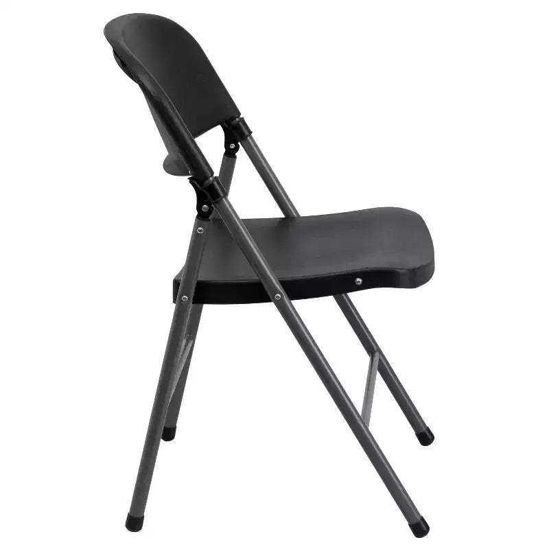 Flash Furniture Sedia Pieghevole in Plastica Serie HERCULES, Confezione da 2, Capacità 150 kg, con Struttura Antracite