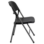 Flash Furniture Sedia Pieghevole in Plastica Serie HERCULES, Confezione da 2, Capacità 150 kg, con Struttura Antracite