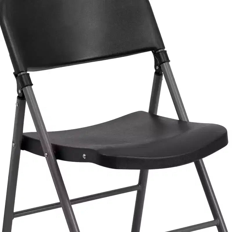 Flash Furniture Sedia Pieghevole in Plastica Serie HERCULES, Confezione da 2, Capacità 150 kg, con Struttura Antracite