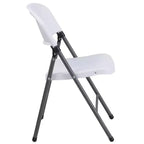Flash Furniture Sedia Pieghevole in Plastica Serie HERCULES, Confezione da 2, Capacità 150 kg, con Struttura Antracite