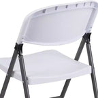 Flash Furniture Sedia Pieghevole in Plastica Serie HERCULES, Confezione da 2, Capacità 150 kg, con Struttura Antracite