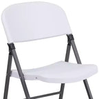 Flash Furniture Sedia Pieghevole in Plastica Serie HERCULES, Confezione da 2, Capacità 150 kg, con Struttura Antracite