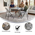 Flash Furniture Sedia Pieghevole in Plastica Serie HERCULES, Confezione da 2, Capacità 150 kg, con Struttura Antracite