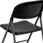 Flash Furniture Sedia Pieghevole in Plastica Serie HERCULES, Confezione da 2, Capacità 150 kg, con Struttura Antracite