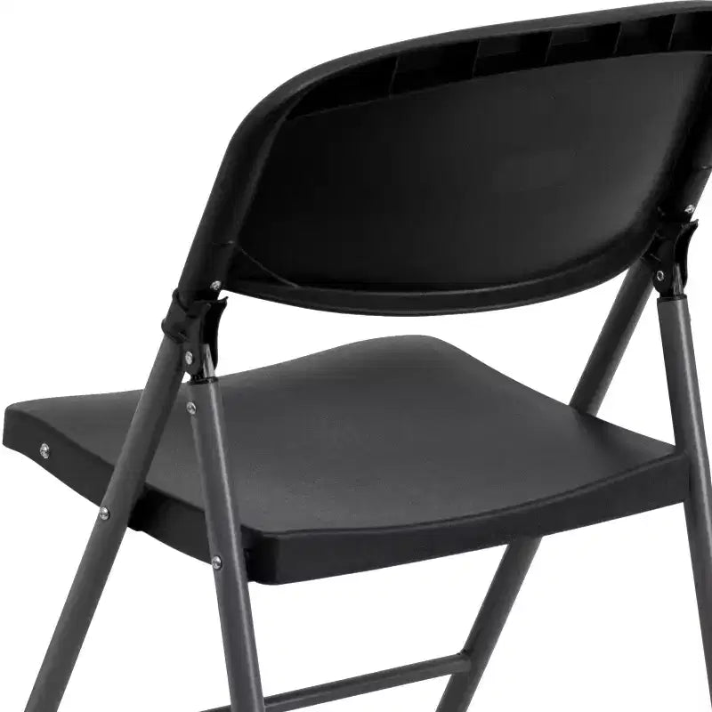Flash Furniture Sedia Pieghevole in Plastica Serie HERCULES, Confezione da 2, Capacità 150 kg, con Struttura Antracite