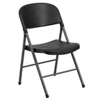 Flash Furniture Sedia Pieghevole in Plastica Serie HERCULES, Confezione da 2, Capacità 150 kg, con Struttura Antracite