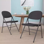 Flash Furniture Sedia Pieghevole in Plastica Serie HERCULES, Confezione da 2, Capacità 150 kg, con Struttura Antracite