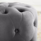 Pouf rotondo Amour Tufted Button in velluto ad alte prestazioni - Modway