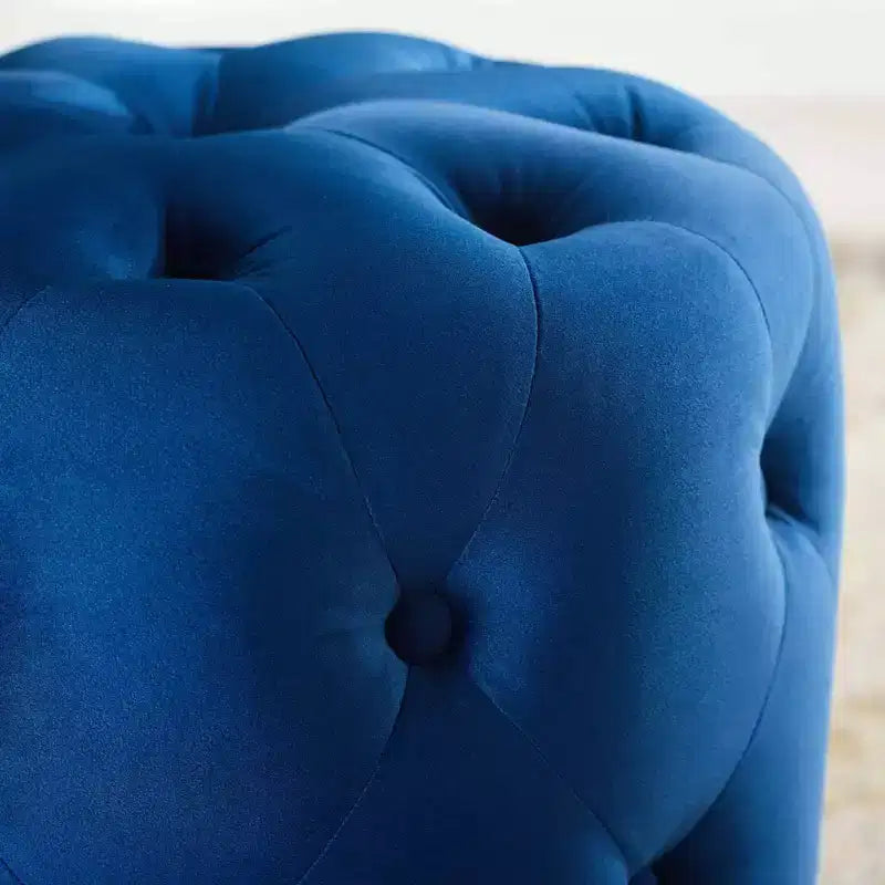 Pouf rotondo Amour Tufted Button in velluto ad alte prestazioni - Modway
