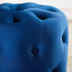 Pouf rotondo Amour Tufted Button in velluto ad alte prestazioni - Modway