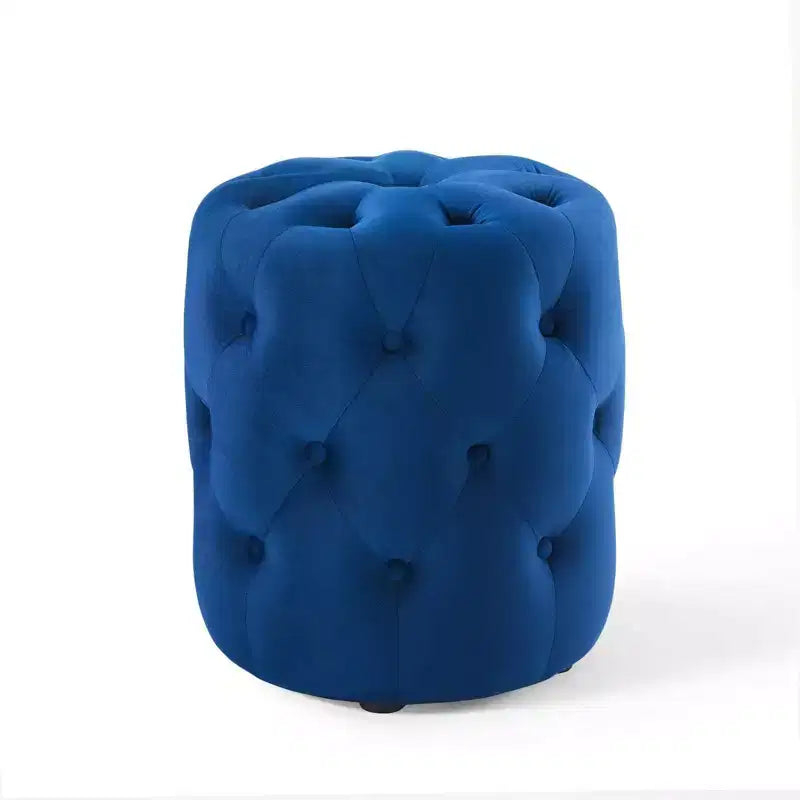 Pouf rotondo Amour Tufted Button in velluto ad alte prestazioni - Modway