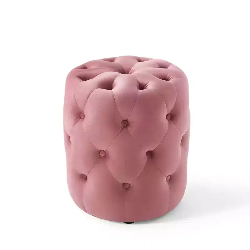 Pouf rotondo Amour Tufted Button in velluto ad alte prestazioni - Modway