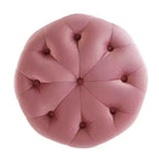 Pouf rotondo Amour Tufted Button in velluto ad alte prestazioni - Modway
