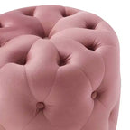 Pouf rotondo Amour Tufted Button in velluto ad alte prestazioni - Modway