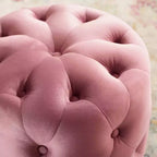 Pouf rotondo Amour Tufted Button in velluto ad alte prestazioni - Modway