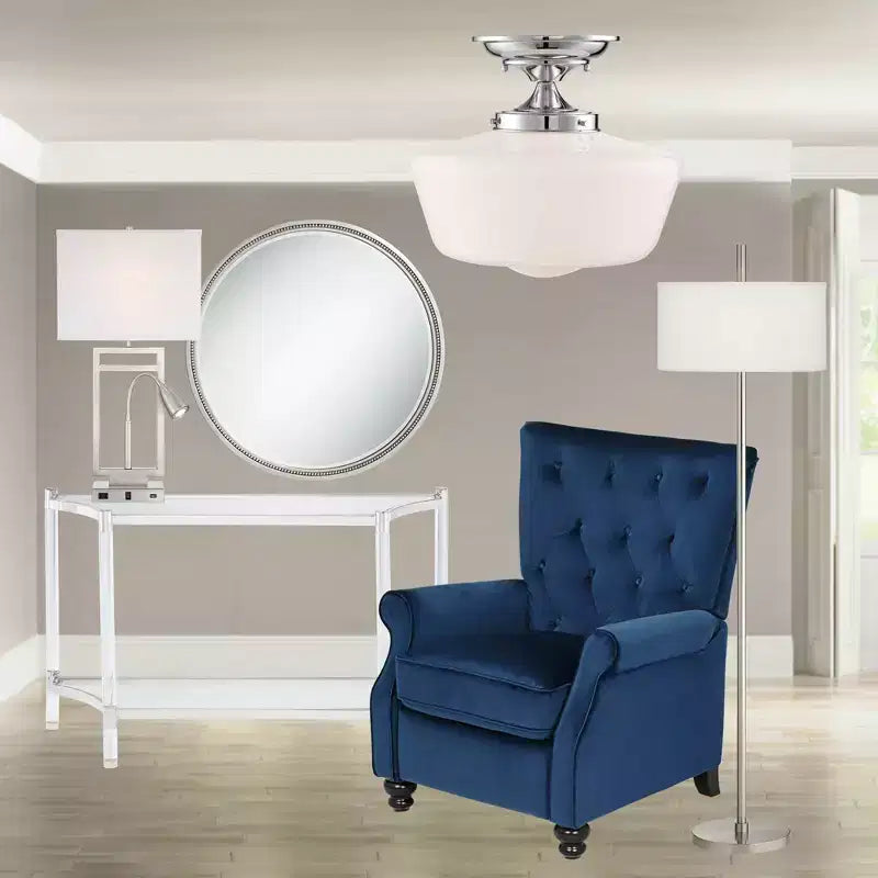 55 Downing Street Erica Tavolino Consolle Rettangolare Moderno in Acrilico 48 x 16 con Ripiano Gambe Sottili Trasparenti per Soggiorno Camera da Letto Comodino Ingresso Casa