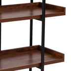 Flash Furniture Mayfair Libreria a 3 Ripiani, Unità di Archiviazione e Espositore da 35H con Struttura in Metallo Nero e Finitura in Venatura del Legno Rustico