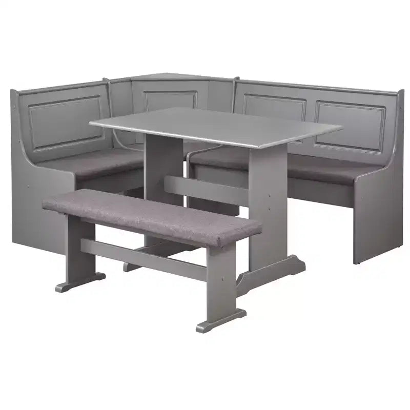 Set da pranzo con angolo colazione Buylateral 3 pezzi Polly Farmhouse imbottito in legno massello