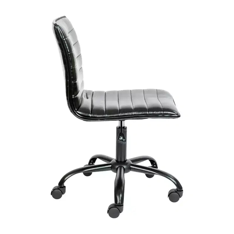 Sedia da ufficio girevole Flash Furniture con schienale basso, senza braccioli, a costine, di design