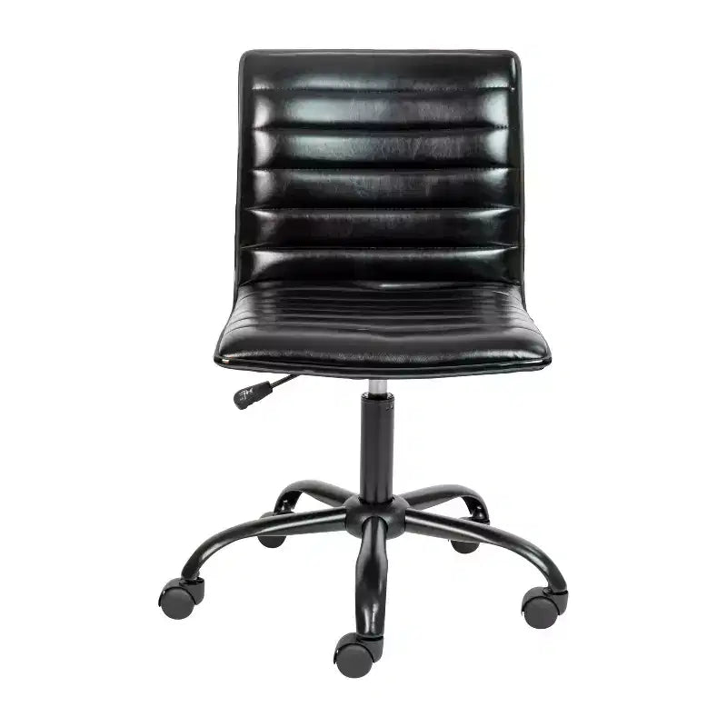 Sedia da ufficio girevole Flash Furniture con schienale basso, senza braccioli, a costine, di design