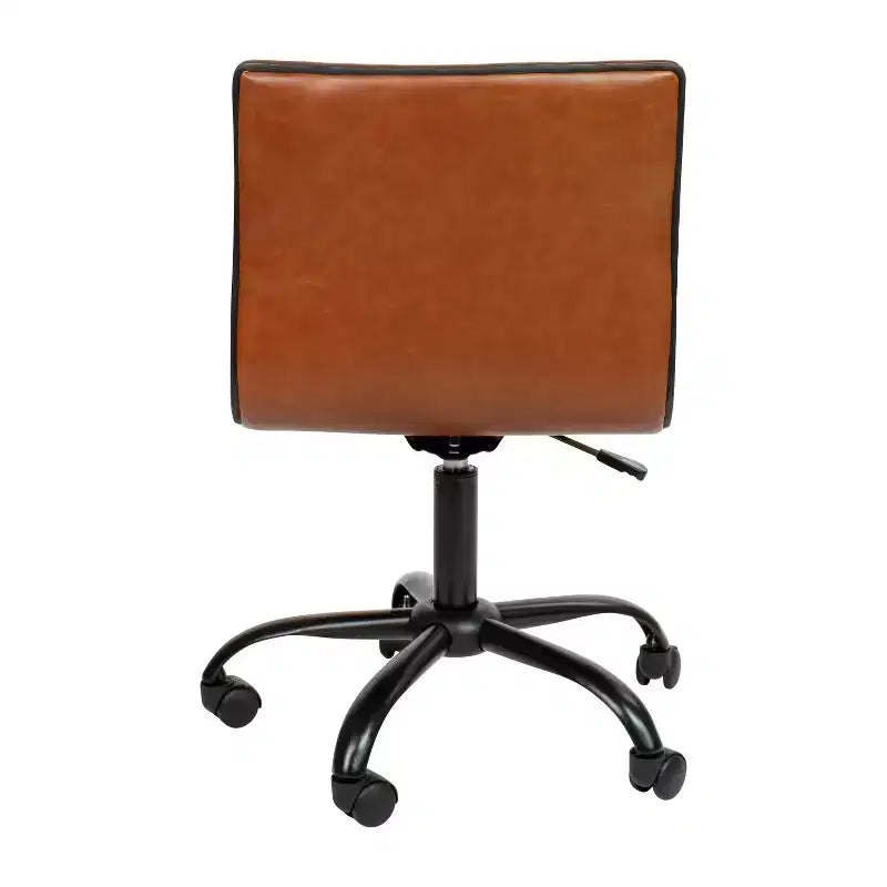 Sedia da ufficio girevole Flash Furniture con schienale basso, senza braccioli, a costine, di design