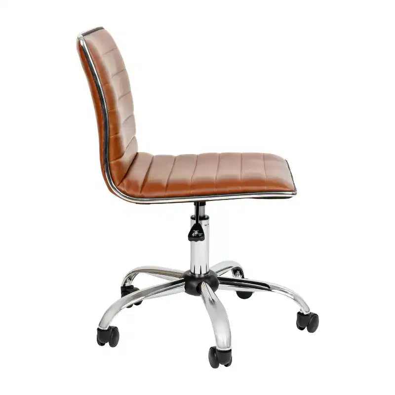 Sedia da ufficio girevole Flash Furniture con schienale basso, senza braccioli, a costine, di design
