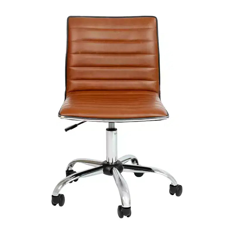 Sedia da ufficio girevole Flash Furniture con schienale basso, senza braccioli, a costine, di design