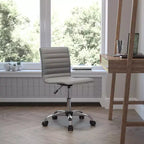 Sedia da ufficio girevole Flash Furniture con schienale basso, senza braccioli, a costine, di design