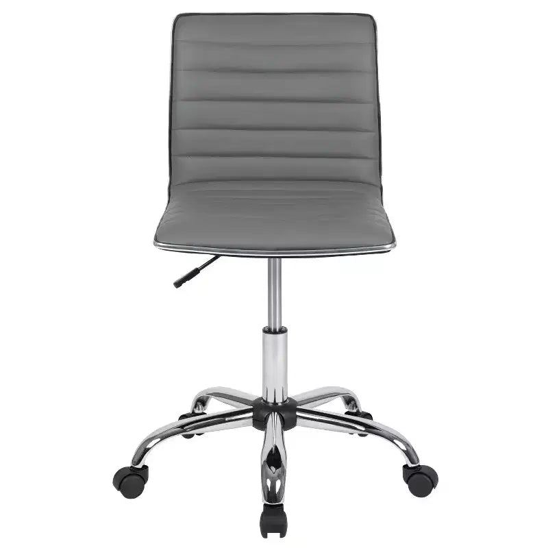 Sedia da ufficio girevole Flash Furniture con schienale basso, senza braccioli, a costine, di design