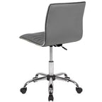Sedia da ufficio girevole Flash Furniture con schienale basso, senza braccioli, a costine, di design