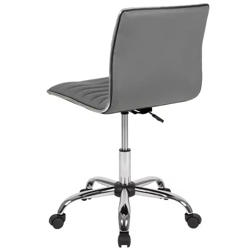 Sedia da ufficio girevole Flash Furniture con schienale basso, senza braccioli, a costine, di design