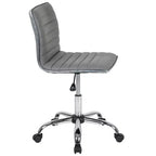 Sedia da ufficio girevole Flash Furniture con schienale basso, senza braccioli, a costine, di design