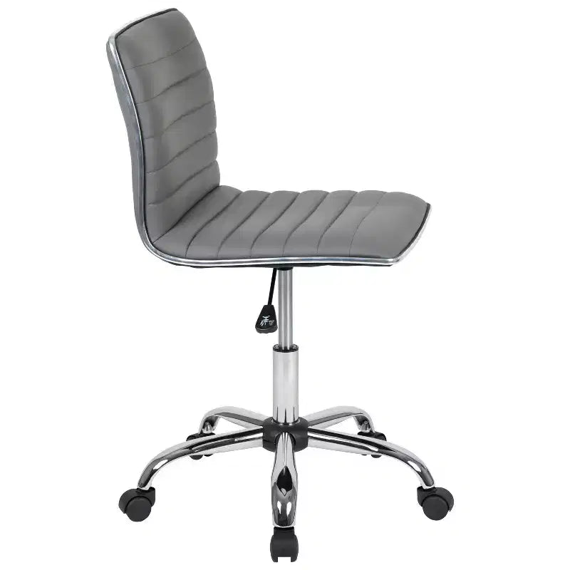 Sedia da ufficio girevole Flash Furniture con schienale basso, senza braccioli, a costine, di design
