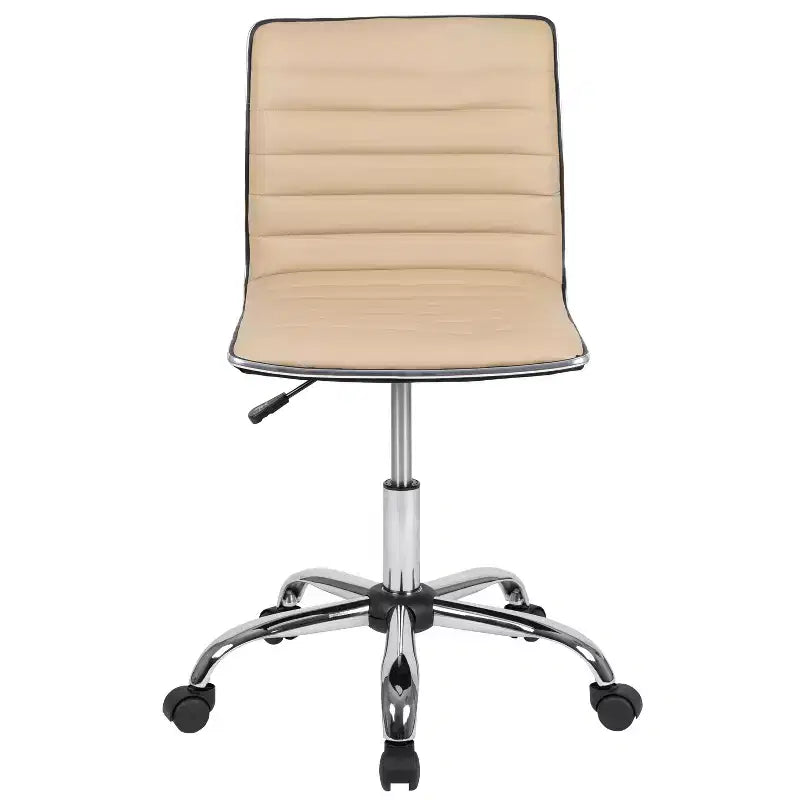 Sedia da ufficio girevole Flash Furniture con schienale basso, senza braccioli, a costine, di design