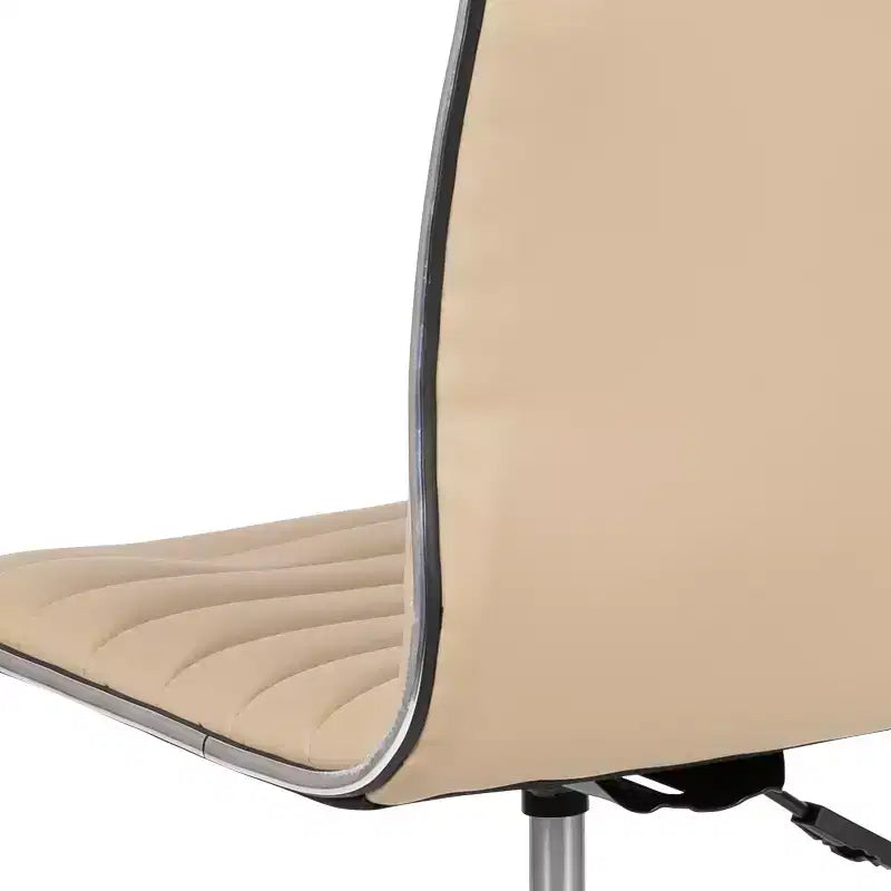 Sedia da ufficio girevole Flash Furniture con schienale basso, senza braccioli, a costine, di design
