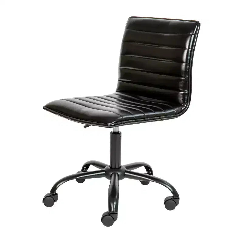 Sedia da ufficio girevole Flash Furniture con schienale basso, senza braccioli, a costine, di design