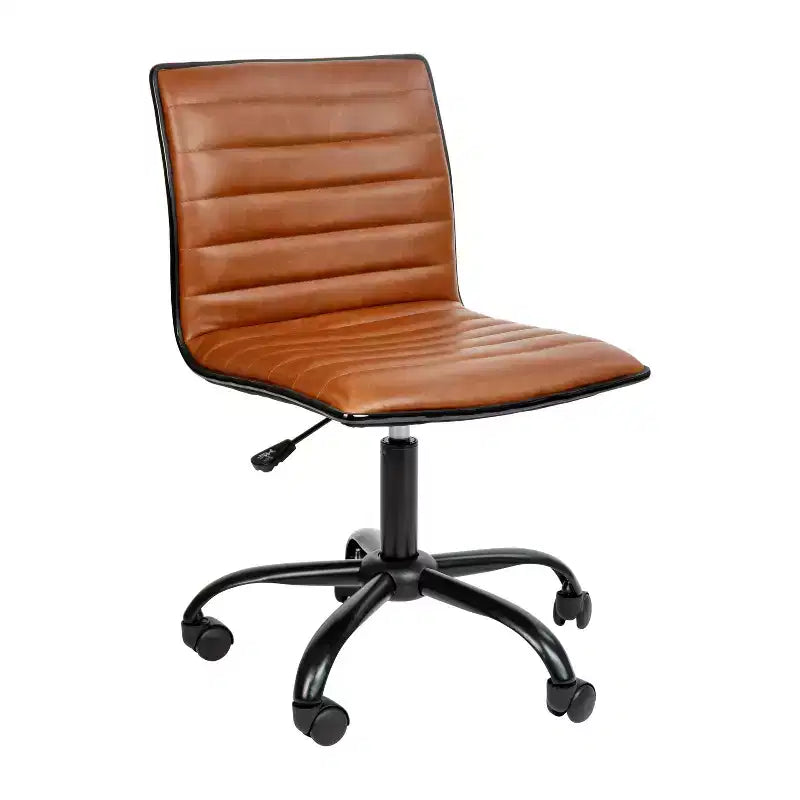 Sedia da ufficio girevole Flash Furniture con schienale basso, senza braccioli, a costine, di design