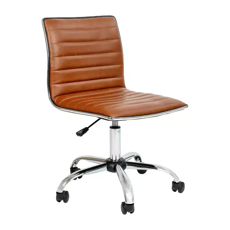 Sedia da ufficio girevole Flash Furniture con schienale basso, senza braccioli, a costine, di design