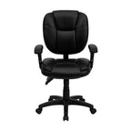 Sedia da ufficio ergonomica girevole multifunzione con schienale medio Flash Furniture con cuscino superiore e braccioli regolabili