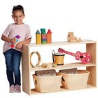 Mobile contenitore a due ripiani fronte-retro ECR4Kids Streamline, 61 cm, arredamento per aula