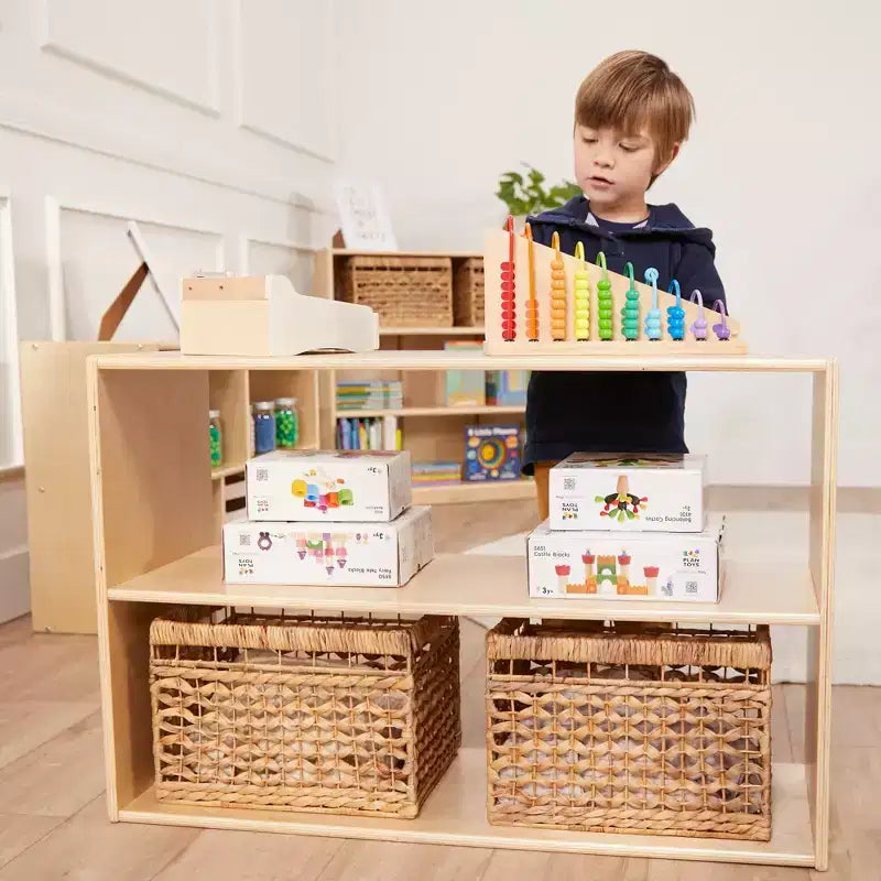 Mobile contenitore a due ripiani fronte-retro ECR4Kids Streamline, 61 cm, arredamento per aula