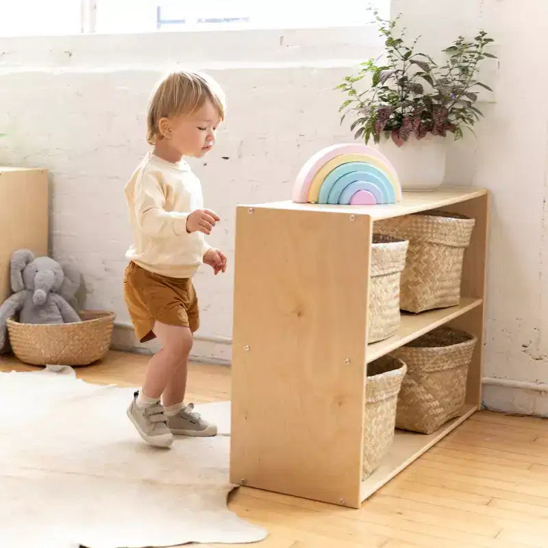 Mobile contenitore a due ripiani fronte-retro ECR4Kids Streamline, 61 cm, arredamento per aula