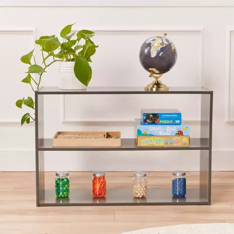 Mobile contenitore a due ripiani fronte-retro ECR4Kids Streamline, 61 cm, arredamento per aula