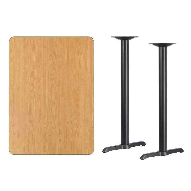 Tavolo da bar rettangolare in laminato Emma and Oliver 30x42 con basi 5x22
