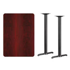 Tavolo da bar rettangolare in laminato Emma and Oliver 30x42 con basi 5x22