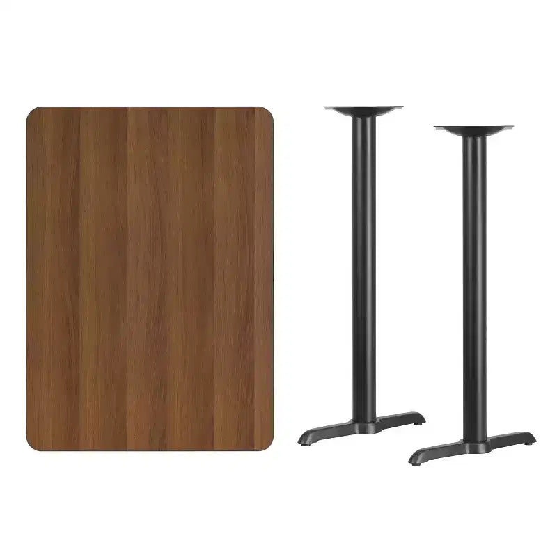 Tavolo da bar rettangolare in laminato Emma and Oliver 30x42 con basi 5x22