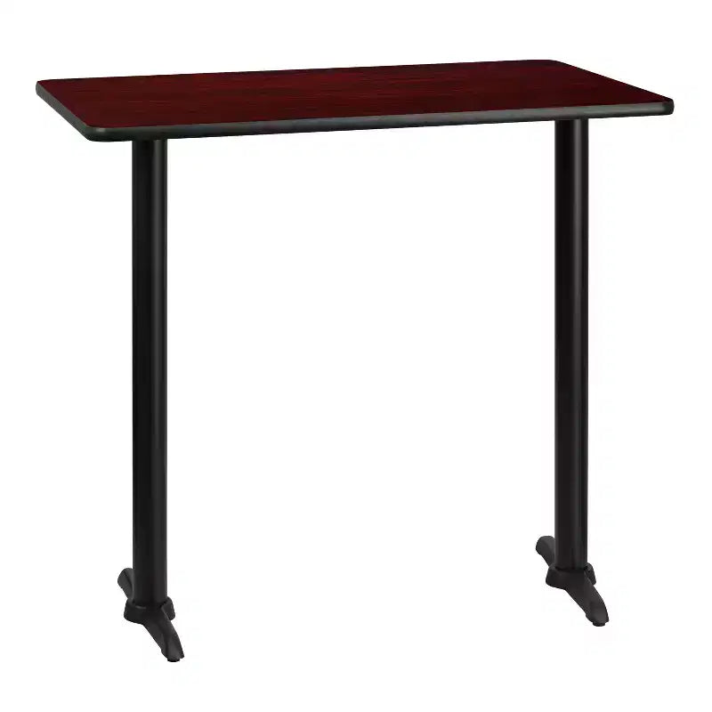 Tavolo da bar rettangolare in laminato Emma and Oliver 30x42 con basi 5x22