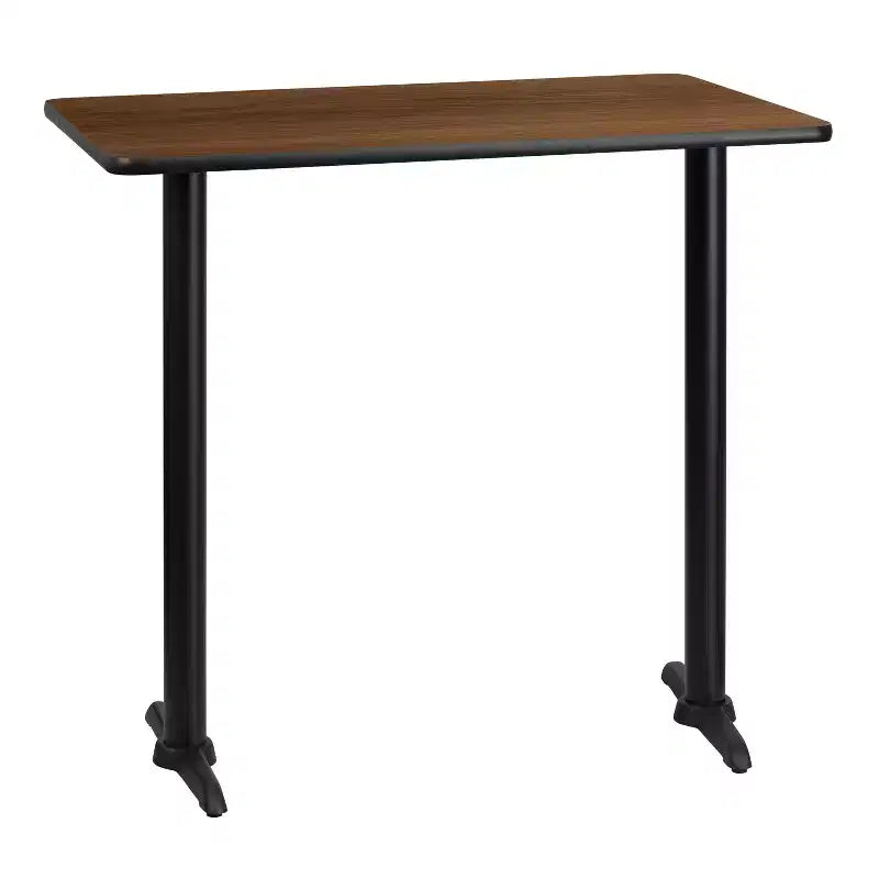 Tavolo da bar rettangolare in laminato Emma and Oliver 30x42 con basi 5x22